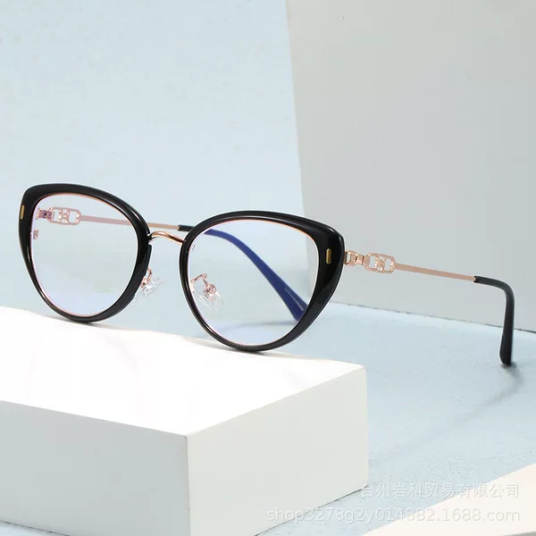 Ultra-Light Tr Cat-Eye Glasses Frame for Women, Suitable for Prescription Lenses, Flattering for Round Faces, Trendy Non-Prescription Glasses for Women 6610