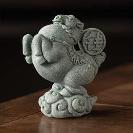 创意招财祥云马上有大钱入户玄关办公室桌面摆件客厅书房书桌装饰