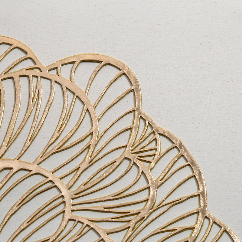 Almohadilla de bronceado de PVC en forma de flor de simulación de lujo ligero posavasos de bronceado antideslizante estuche de flores decoración creativa mantel de hotel en el hogar