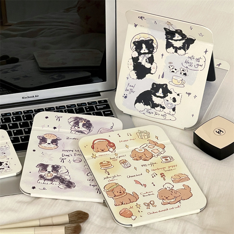 Lindo espejo plegable de escritorio espejo de maquillaje de escritorio oficina dormitorio de estudiantes de alto valor espejo de tocador portátil portátil portátil portátil