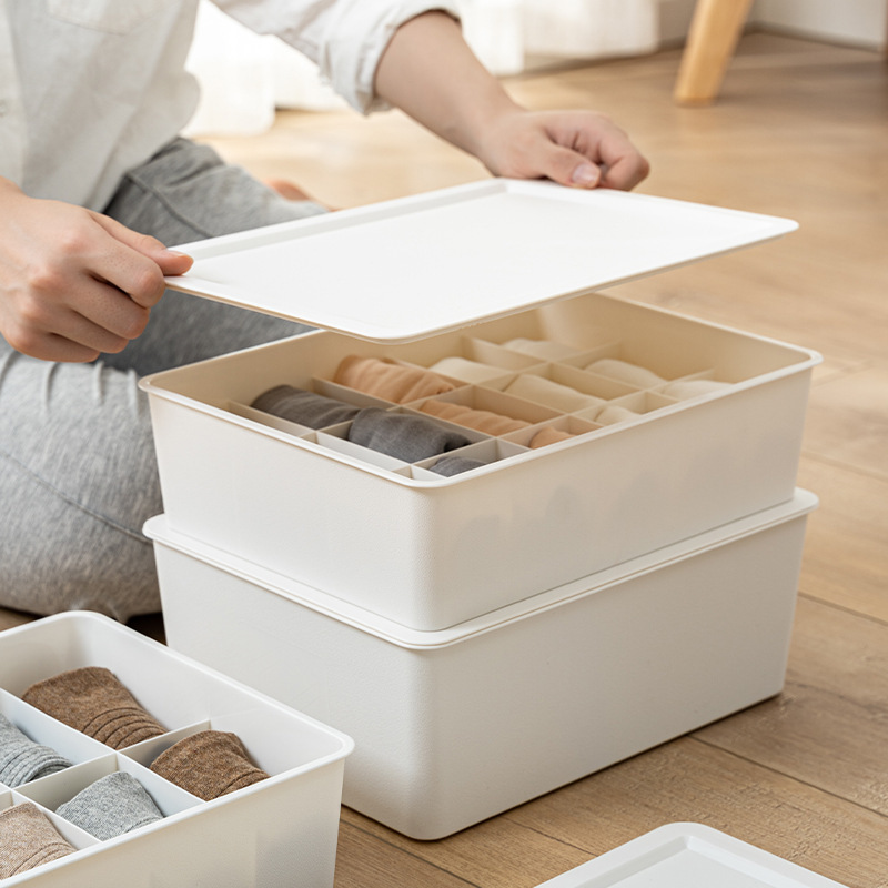 Underwear Storage Box Underwear Socks Bra Dormitory Home Split Drawer Type Three-in-One Organizer Box Batch Underwear Storage Box Underwear Socks Bra Dormitory Home Split Drawer Type Three-in-One Organizer Box Batch