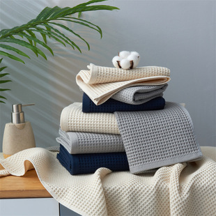 High-Quality Double-Sided Waffle Bath Towel 100% Xinjiang Long-Staple Cotton Pure Cotton Towel Lint-Free Skin-Friendly Face Towel