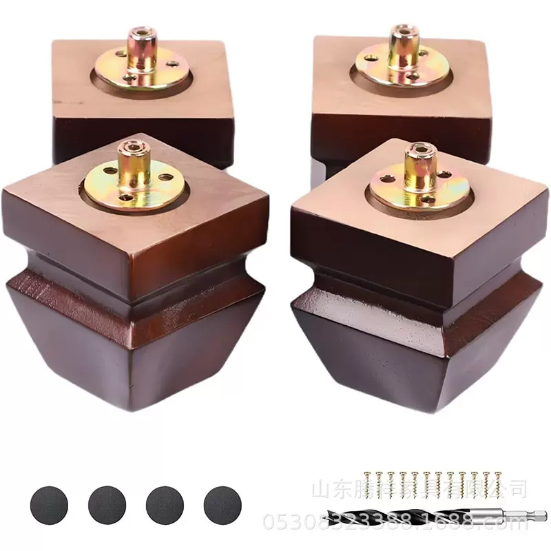 批发简约家具木脚木茶几桌椅脚橡木方斜木腿增高家具支撑脚加工