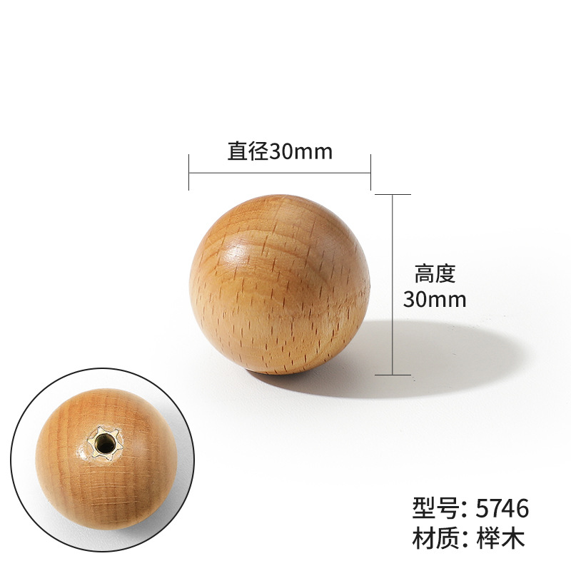 Tirador de madera estilo vintage para muebles