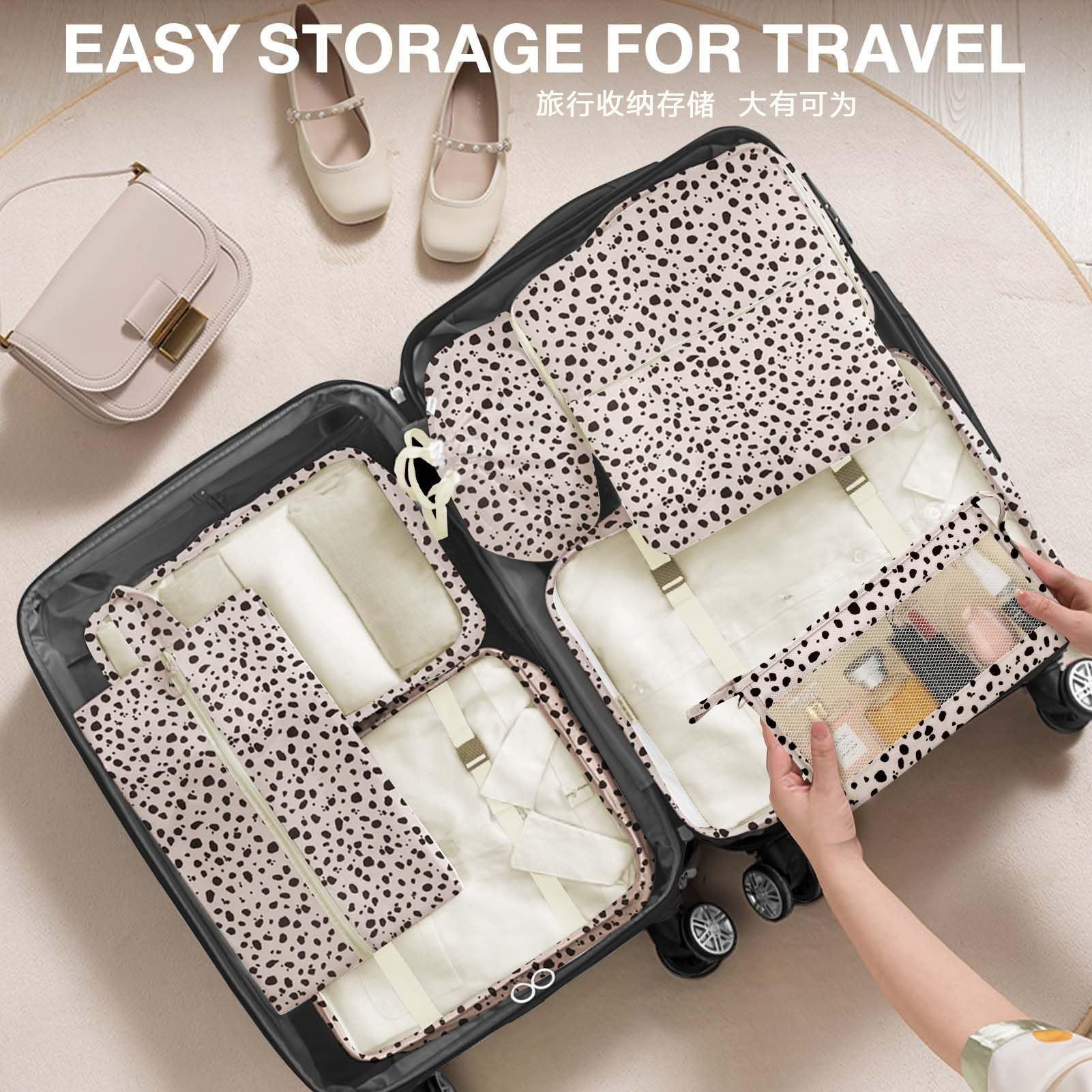 Cross-border travel storage 8-piece set storage bag, travel clothing sorting storage bag, suitcase organization 8-piece set