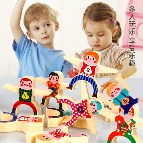 Strongman Stack Stack Blocks Balance Stack Stacking Tower Early Education Desktop Game Toy Cross-border Exclusive Supply