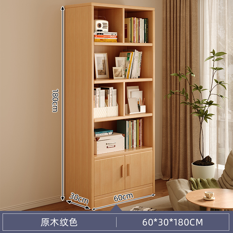 Librería combinada libre de madera sólida con estante de estante de almacenamiento de una pared completa multicapa integrada para almacenar librería doméstica