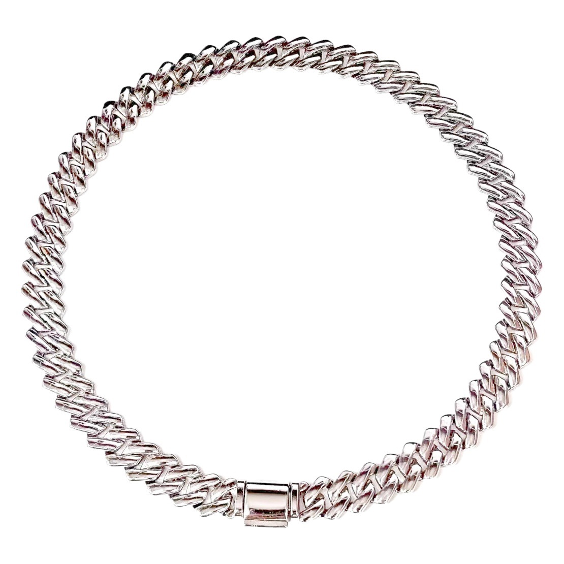 New Original 14mm Diamond glossy flip Cuban necklace bracelet thick European and American hip hop style hipster cross-border manufacturer