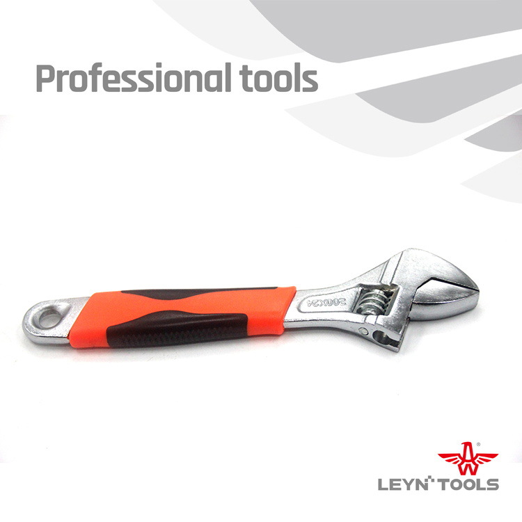 厂家直销双色套柄镀镍活动扳手 多功能活动扳手