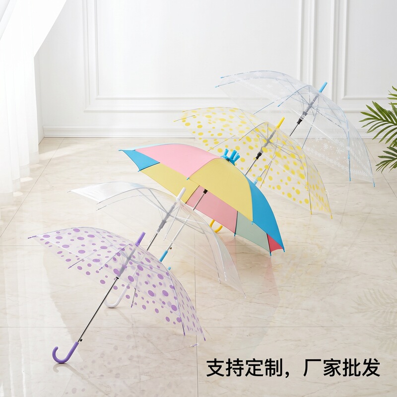 Transparent Umbrella with Long Handle, Straight Pole, Automatic Colorful Transparent Umbrella, Simple Street Vendor Wedding Advertising Umbrella, Logo Printed Sun and Rain Umbrella Transparent Umbrella with Long Handle, Straight Pole, Automatic Colorful Transparent Umbrella, Simple Street Vendor Wedding Advertising Umbrella, Logo Printed Sun and Rain Umbrella