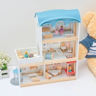 Деревянный игровой набор «Скандинавская вилла» с мебелью 2–8 лет
