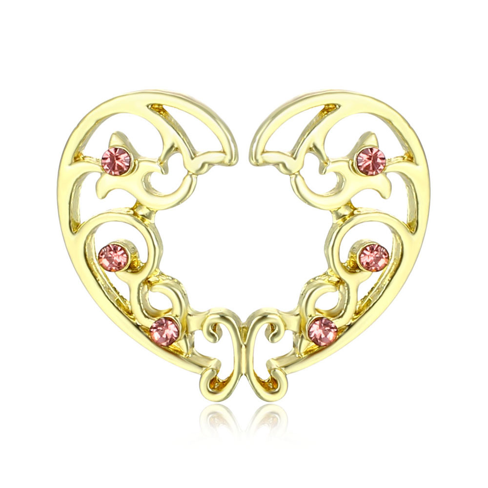 pierced perforation heart-shaped diamond alloy nipple ring jewelry