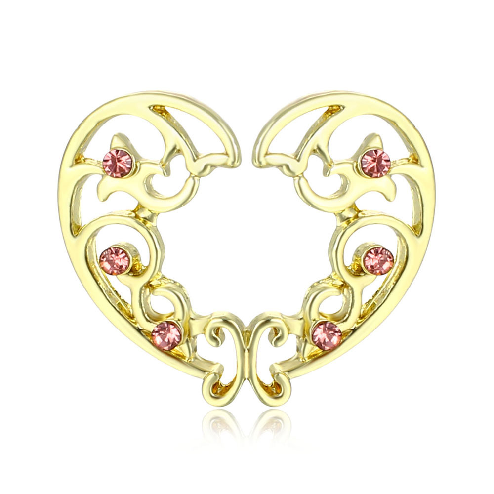 Pierced Perforation Heart-shaped Diamond Alloy Nipple Ring Jewelry display picture 3