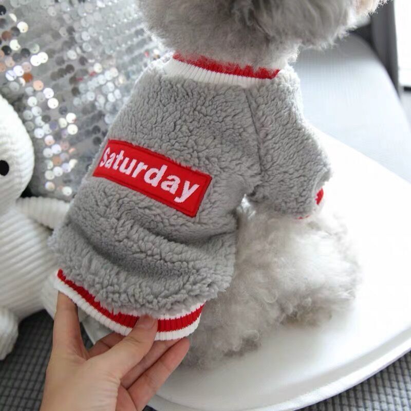 Lamb's wool pet clothes for dogs and cats, suitable for Teddy, Poodle, Maltese, and Schnauzer breeds, warm winter clothing.