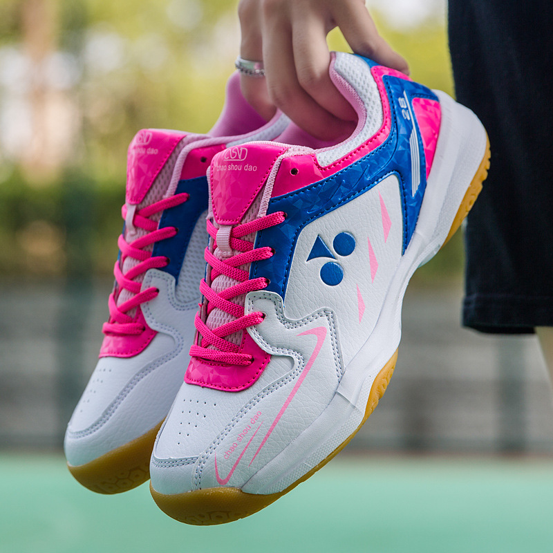 Nuevos zapatos de bádminton de malla transfronterizos zapatos de tenis de entrenamiento ligero zapatos deportivos antideslizantes al por mayor