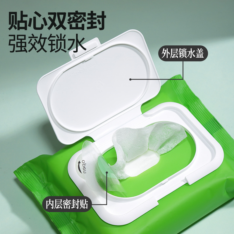 Toallitas Húmedas Extra Grandes y Gruesas UENO de Aguacate, 60 Hojas, No Tejidas, en Bolsa con Tapa Abatible, Toallitas Desmaquillantes Extraíbles UEN070