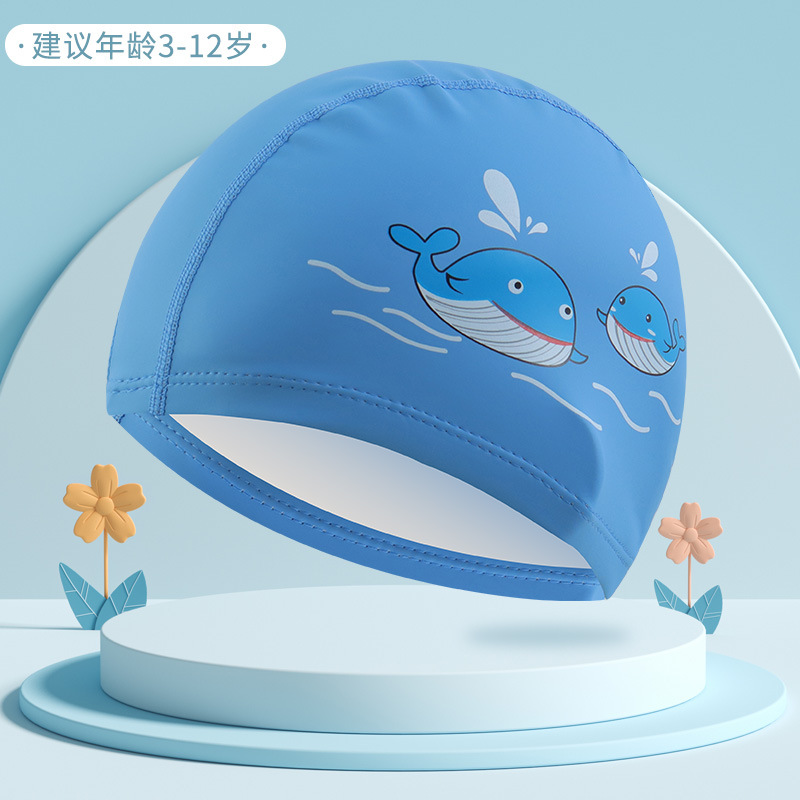Gorro de natación para niños de dibujos animados lindo de estilo explosivo, protección auditiva impermeable cómoda, equipo de natación sin cabeza, gorro de natación profesional al por mayor