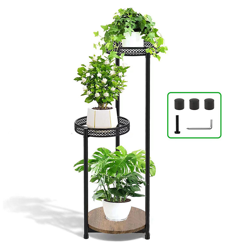 Amazon 卸売屋外鉄金属フラワースタンド家庭用緑の植物床置きフラワースタンド多層ポトス植木鉢スタンド|undefined