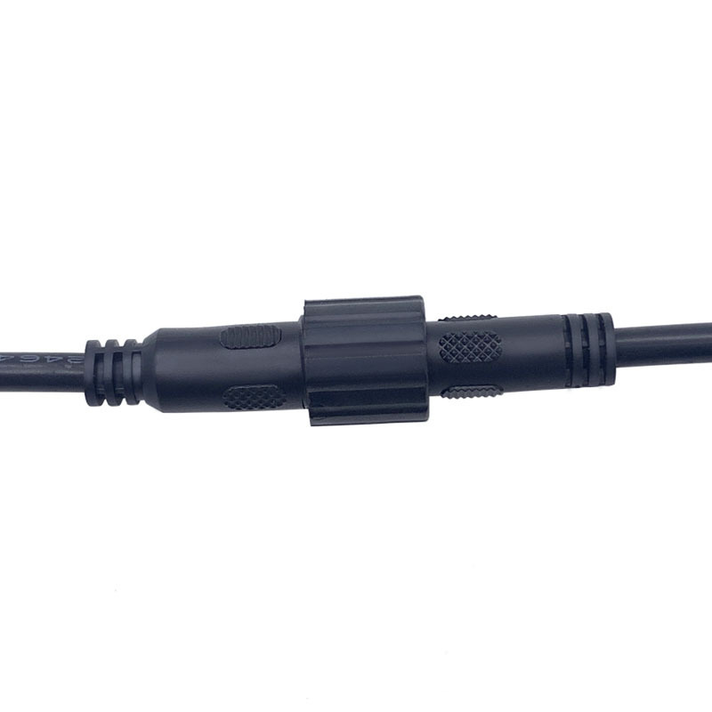 Waterproof DC cord 5.5*2.1mm male-to-female extension cord with M12 screw terminals for outdoor street light power extension cord