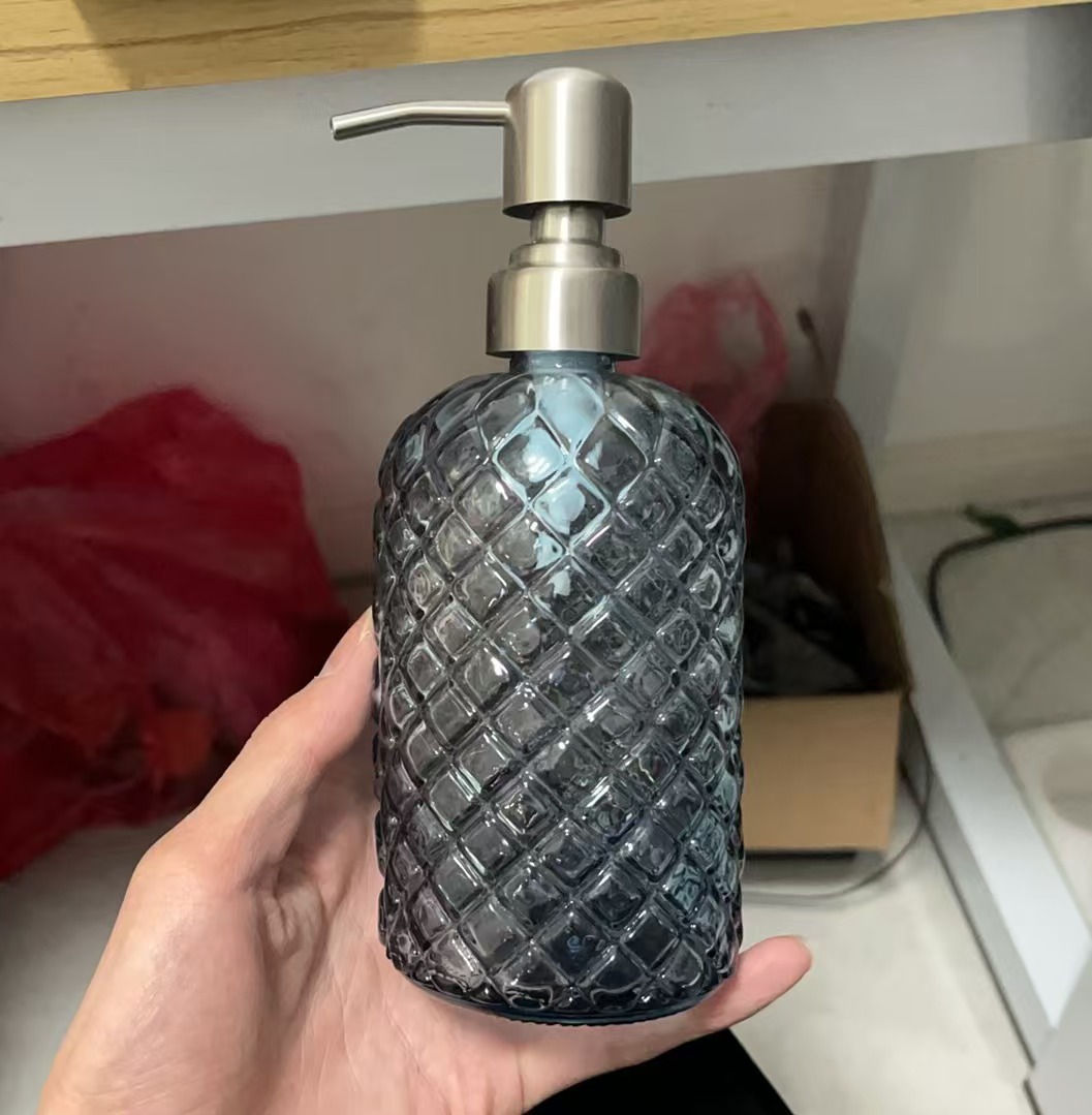 Botella de desinfectante de manos de comercio exterior botella de desinfectante de manos de alta calidad botella de vidrio 500ml botella vacía champú líquido de baño botella dividida