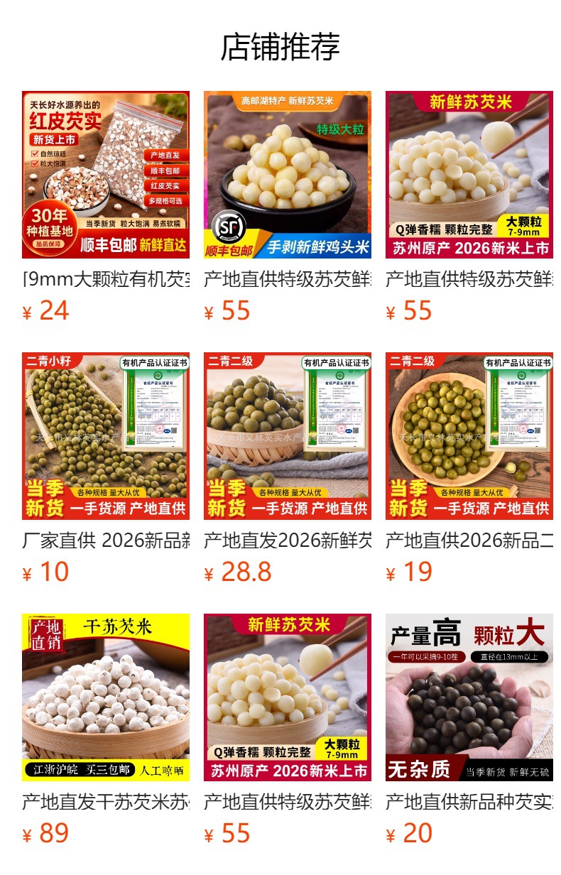 Organic Dried Gorgon Fruit Qian Shi 12mm Large Granules 500g Premium Red Skin Euryale Seeds overview