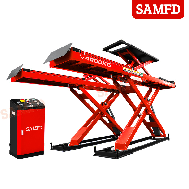 4 toneladas de letras de estilo Xizango, elevador de tijera grande, elevador de tijera de tipo Xizango, dispositivo de posicionamiento de cuatro ruedas para soporte especial