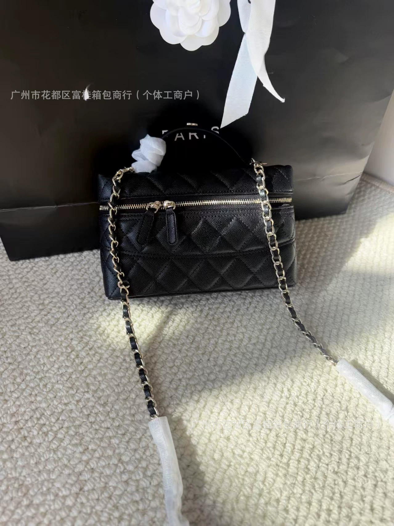 [2025年新款小香25C饭盒包 链条 LP手柄盒子大容量  hass荔枝纹]
