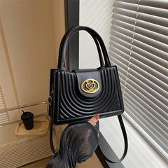 今年流行時尚韓版純色質感手提包2024春季新款百搭ins斜挎小方包