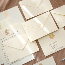简约纹理烫金信封信纸套装浪漫情书文艺手写告白礼物送男女友贺卡