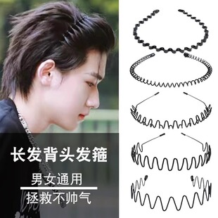 潮男发箍头箍隐形运动潮简约背头韩版防滑波浪发卡女头饰洗脸头带-阿里巴巴