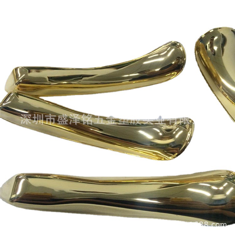 深圳电镀厂 ABS塑胶柄真空电镀24K金 真空电镀镀金 UV真空电镀