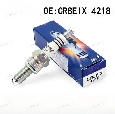 CR8EIX iridium spark plug 4218 is suitable for Honda, Kawasaki, Suzuki, and Yamaha motorcycles as a universal ignition accessory (Other power supply, ignition system)