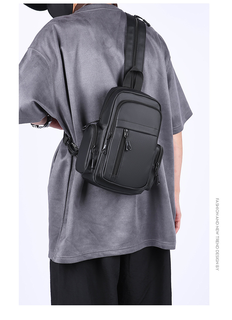 New men's chest bag, water-resistant, cross-border Oxford fabric, suitable for both shoulder and single shoulder, business men's computer backpack undefined