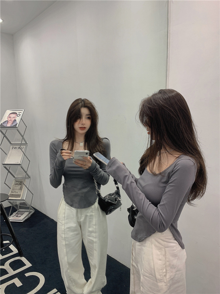 Spring, Autumn Season Wholesale Women's Simple Style Solid Color Long Sleeve T-Shirts