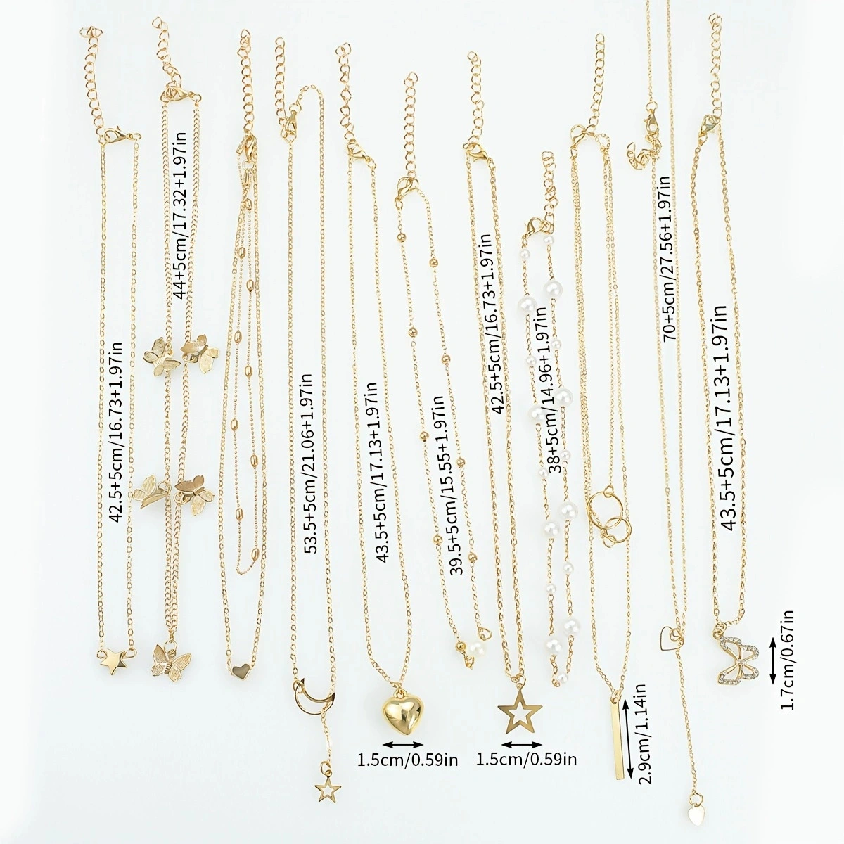 (Cross-border trading), accessory, necklace, chain, universal set, jewelry, 11 pieces, style