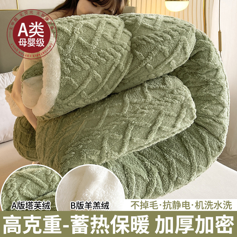 冬季加厚加绒羊羔绒被子冬被被芯双人棉被冬天宿舍单人学生垫被褥|undefined