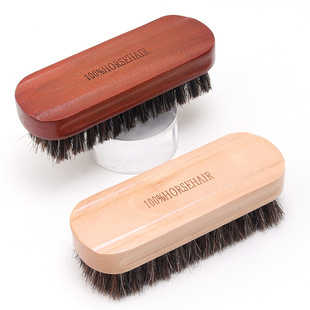Medium-Sized Wooden Horse Hair Brush Care Shoe Brush Horse Mane Oil Polishing Dust Removal Care Cleaning Dust Removal Brush Wholesale