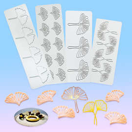 银杏叶蕾丝垫印花硅胶模 树叶巧克力脆片插件模创意中餐摆盘模具
