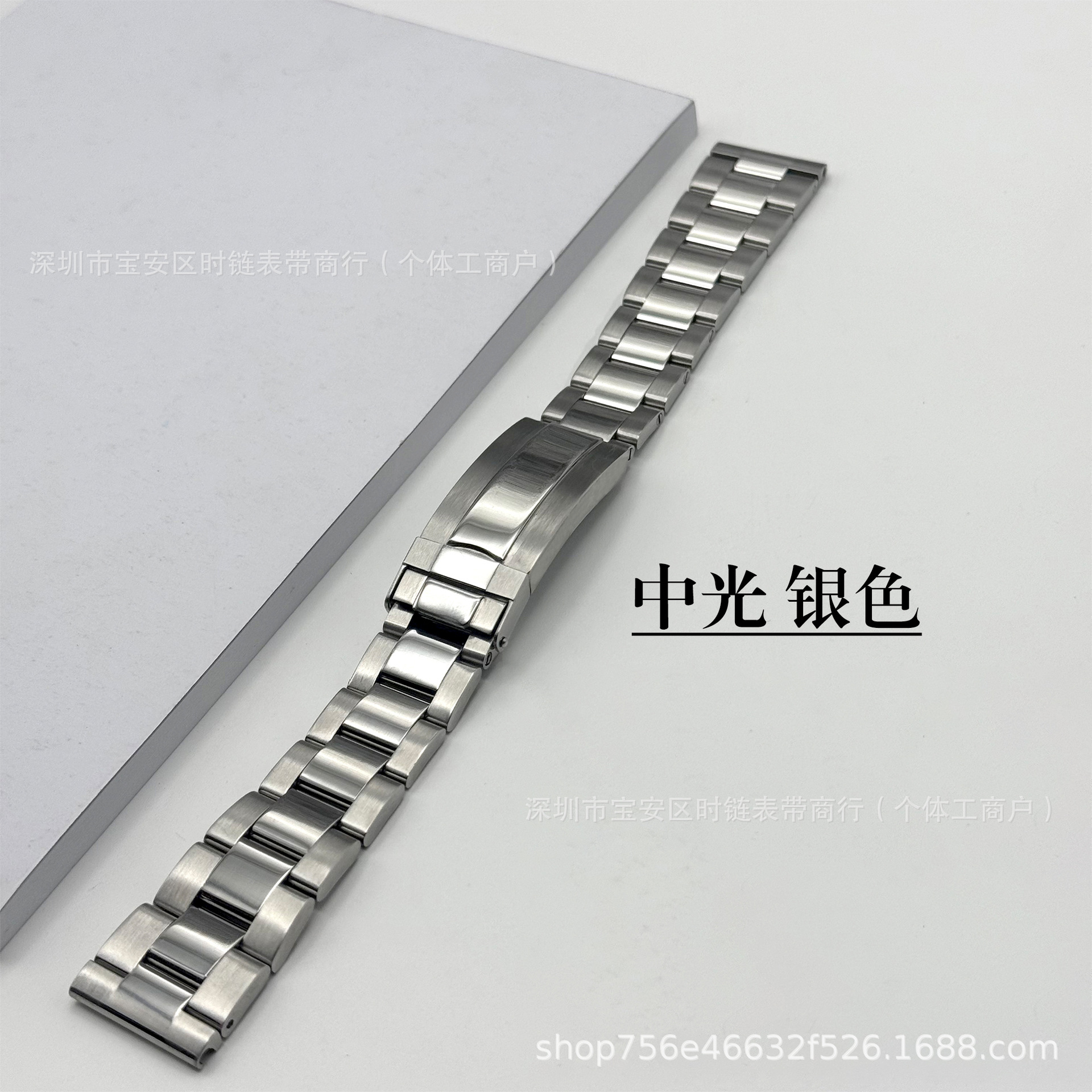 Tres perlas sólidas de acero inoxidable correa de reloj fantasma de agua buceo cabeza plana hebilla correa de reloj de hombre cabeza plana 20mm 22mm