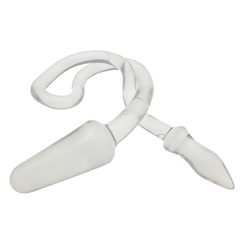 Super largo de doble cabeza de dragón pene anal plug para dos personas compartiendo la pasión mutua herramientas visuales suave