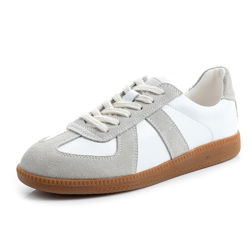 2024 New Genuine Leather Women's Shoes Sports Versatile Shoes Women's Spring and Summer White Shoes Women's Casual Flat Moral Training Shoes Trendy