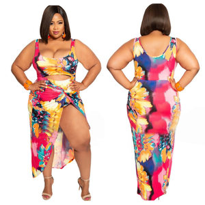 product - wholesale Plus Size Digital Printing Siamese  Bikini Beach Sexy Swimsuit Two-Piece Suit - 4