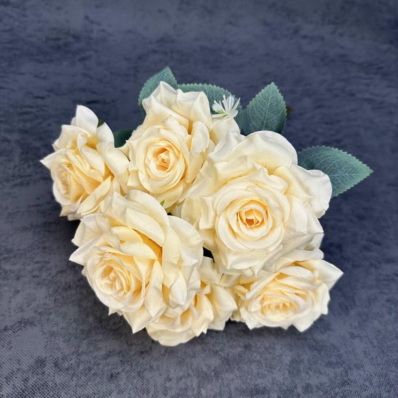7-Cabeza de diamante Rosa flor artificial boda Hotel decoración ramo hogar boda habitación decoración flor falsa Flor de seda al por mayor