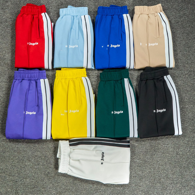 Palm Angel Sports Pants Wholesale Side Rainbow Ribbon Loose Side Zipper Striped Men's and Women's Sports Straight Trousers