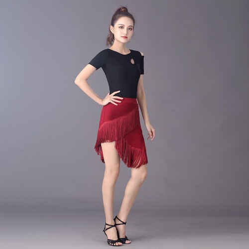Latin dance skirt new practice clothing female adult skirt tassel skirt bottoms competition dance performance clothing