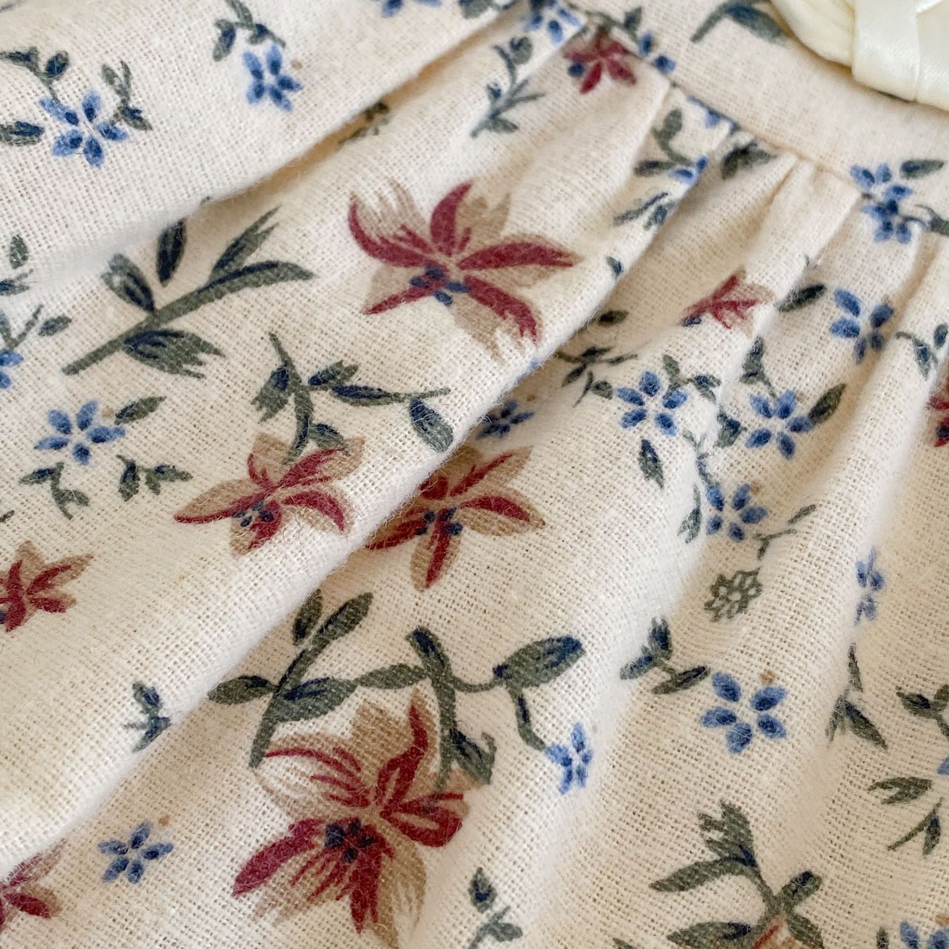 2024 Autumn New Girl Baby Floral Cheongsam Collar Ha Yi Long Sleeve Loose Triangle jumpsuit Crawler_voghion.com