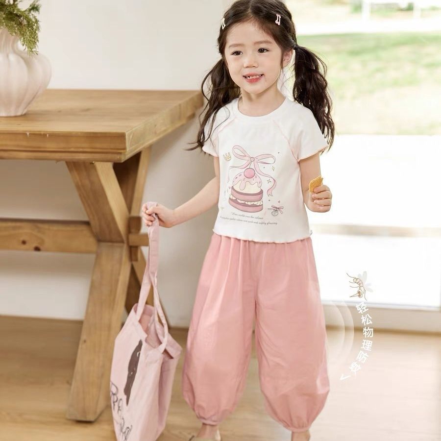 Summer New Baby Children's Lantern Pants Girls Thin Breathable Casual Long Pants Mosquito-Proof Outerwear Pants