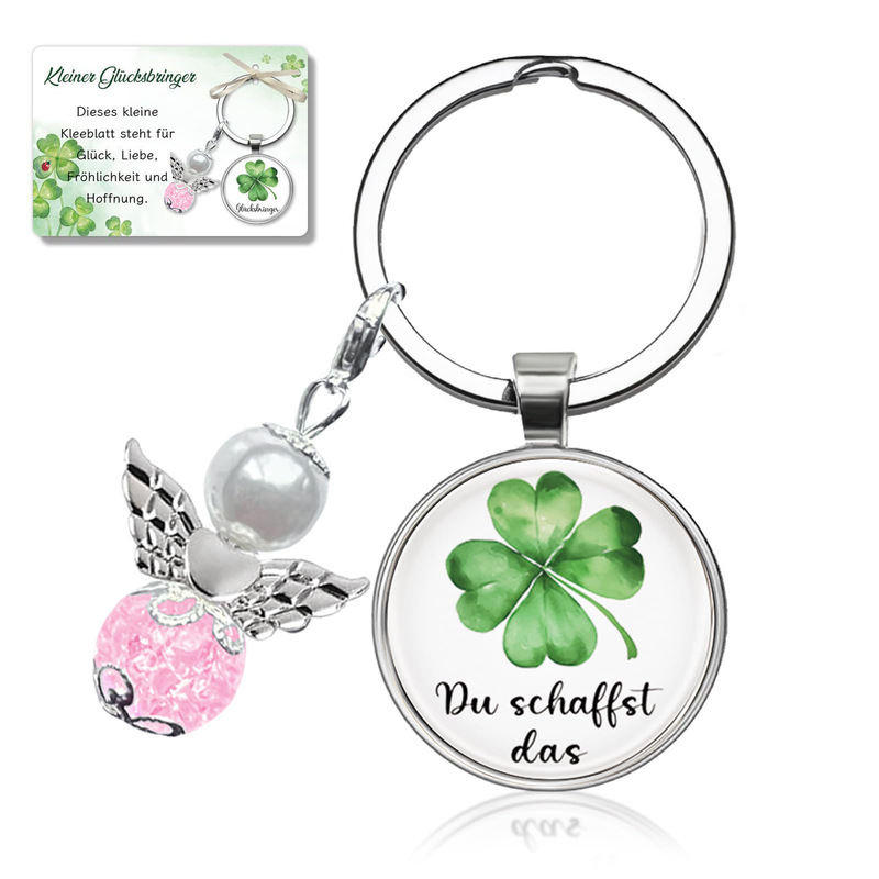 Friendship Gift Keychain Pearl Heart Four-Leaf Clover Faith Cross Keychain Angel Wings Keychain Friendship Gift Keychain Pearl Heart Four-Leaf Clover Faith Cross Keychain Angel Wings Keychain
