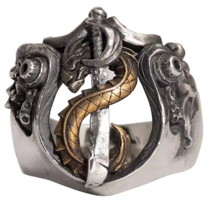 Vintage Herrenring Aus Thai-silber Im Europäischen Stil_voghion.com