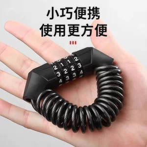 Anti-theft cable helmet lock, bicycle and motorcycle lock, portable steel cable elastic lock, anti-theft bike mountain bike travel lock